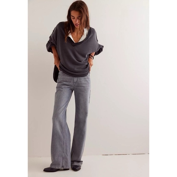 Free People Denim - New Free People Tinsley Baggy High Rise Jeans Denim Wide Leg We The Free 26